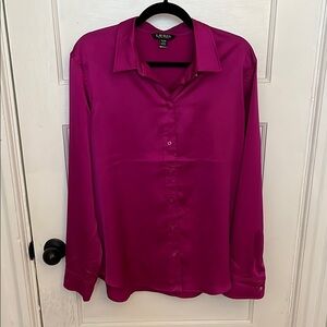 Lauren by Ralph Lauren Fuchsia Button-Down Shirt Size XL